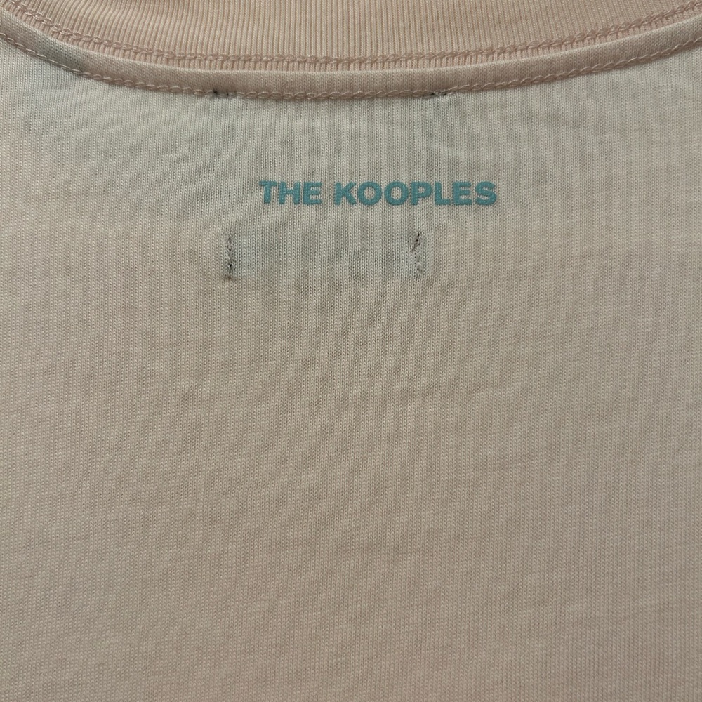 The Kooples 100% Cotton Pink Embroidered Skull T-Shirt Size L - Picture 8 of 9
